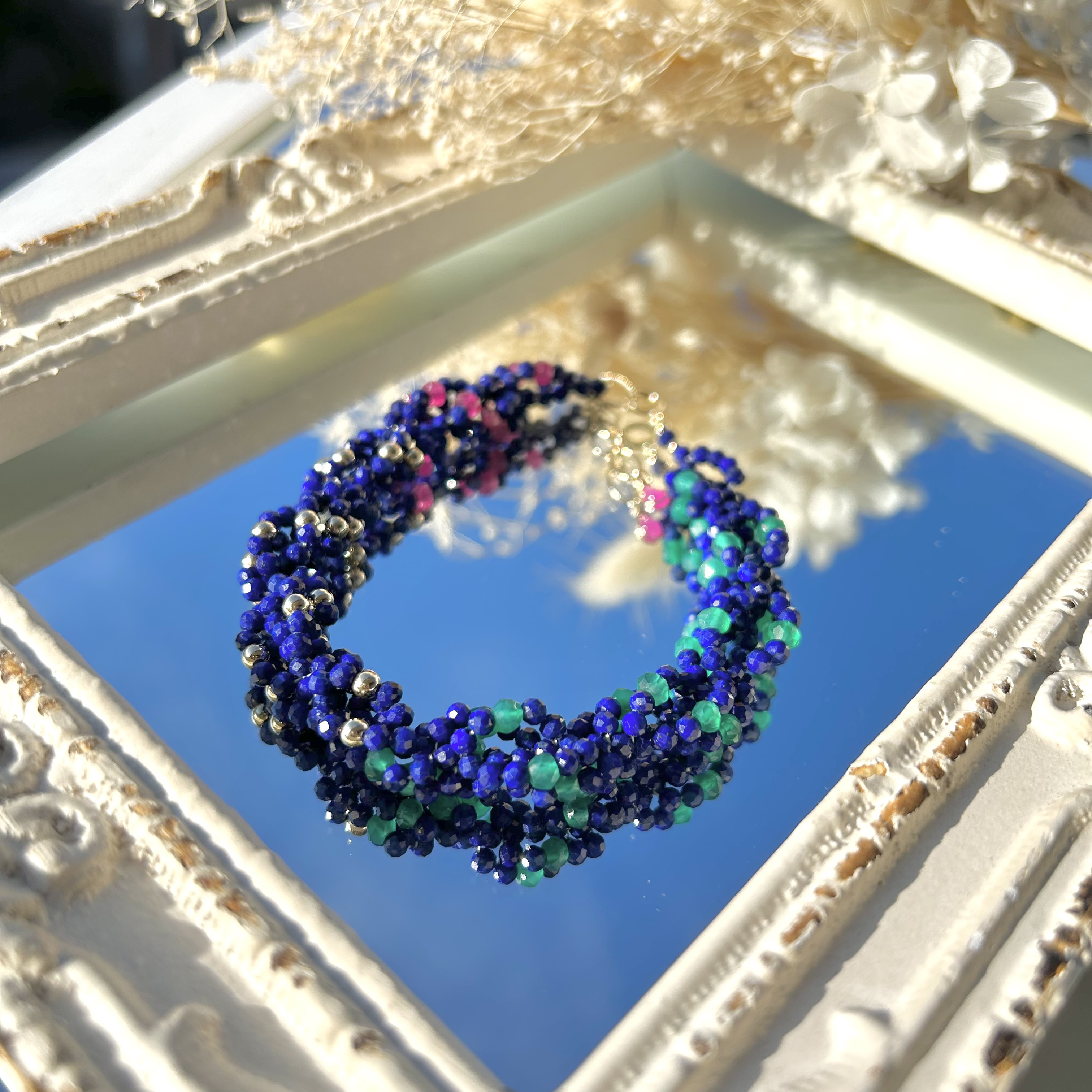 14kgf 【ラピスラズリの贈り物】彩り鮮やか 高品質ラピスラズリ使用 天然石ブレスレット