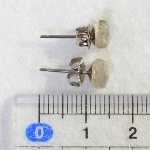 (1 件/出口) 方形拉長石耳環（6 毫米/鈦柱） 第6張的照片