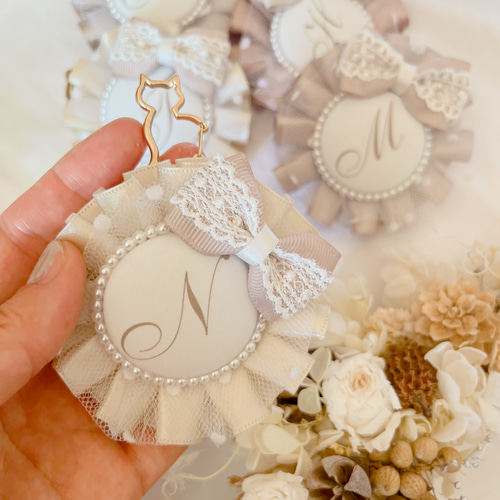 ねこちゃん♡ お名前ロゼット マタニティマーク ♡両面仕様で安心