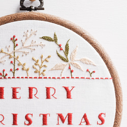 《即日発送可能♪》Merry Christmas×ボタニカル刺繍タペストリー  クリスマス 飾り クリスマスオーナメント 4枚目の画像