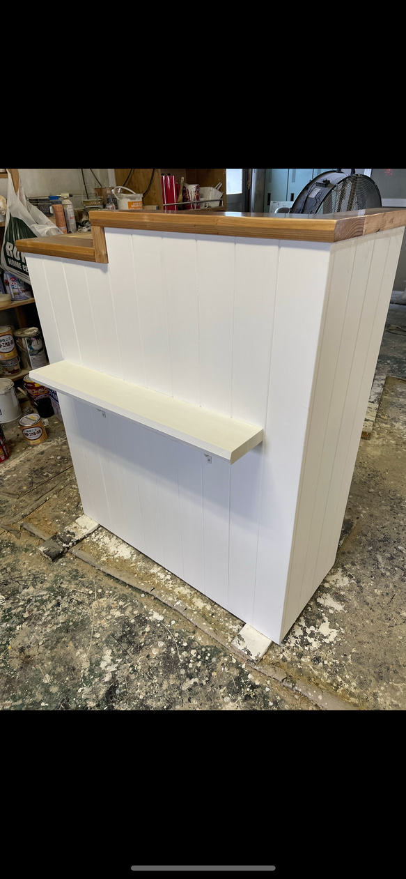 荷物置き台付き 幅80 レジカウンター 受付カウンター レジ台 机