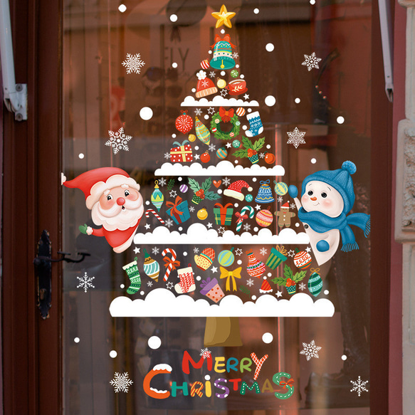 ウォールステッカー ST12 クリスマスツリー サンタ 雪だるま 癒す DIY