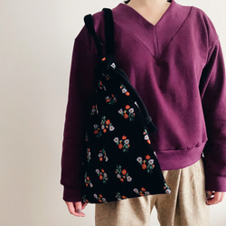 仏オートクチュール生地のコーデュロイFloral巾着Tote bag[Creema限定] 7枚目の画像