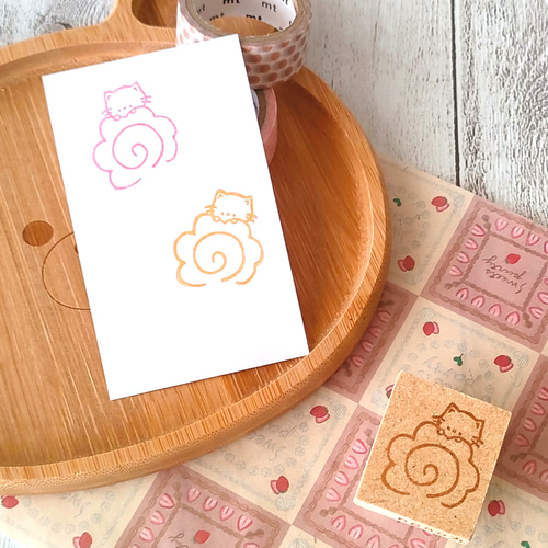 消しゴムはんこ　mn-nail様 ねこちゃんはなまるはんこ』消しゴムはんこ はんこ・スタンプ