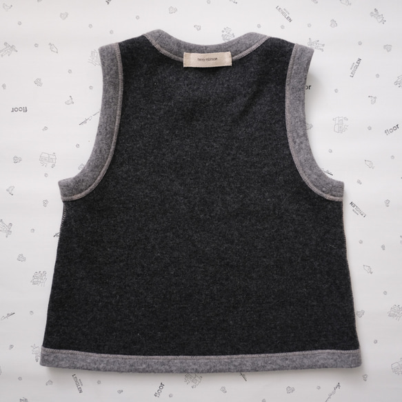 reversible wool knit patchwork vest 第5張的照片