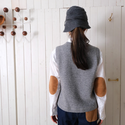 reversible wool knit patchwork vest 第2張的照片