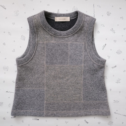 reversible wool knit patchwork vest 第6張的照片