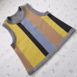 reversible wool knit patchwork vest stripe 第9張的照片