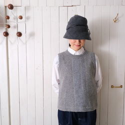 reversible wool knit patchwork vest stripe 第2張的照片