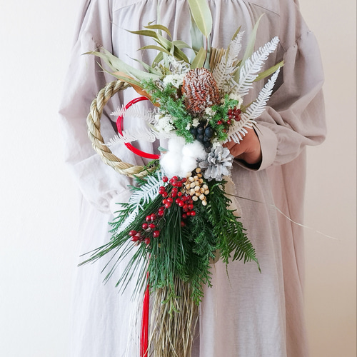 お正月後もリースとして飾れるしめ縄2023