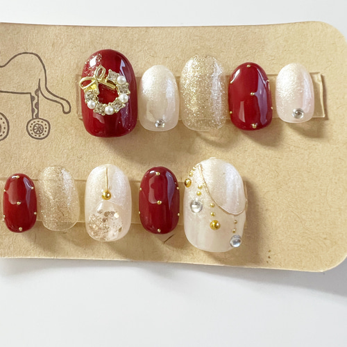 design33】韓国 ホワイトムーンネイルチップ ネイルチップ（つけ爪  