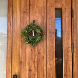 ベルベットリボンのオトナシッククリスマスリース 3枚目の画像