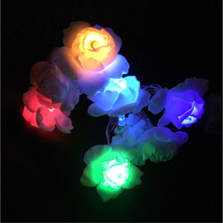 LED  薔薇　ガーランドライト　イルミネーションライト　カラフル　点滅 1枚目の画像