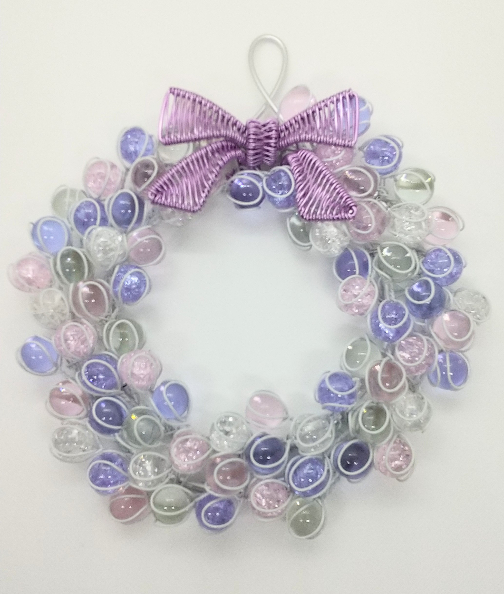 ビー玉のリース　ピンク✕バイオレット