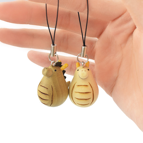 干支 寅 まる~い 木製ストラップ 辰【白たつ、緑たつ】干支 携帯