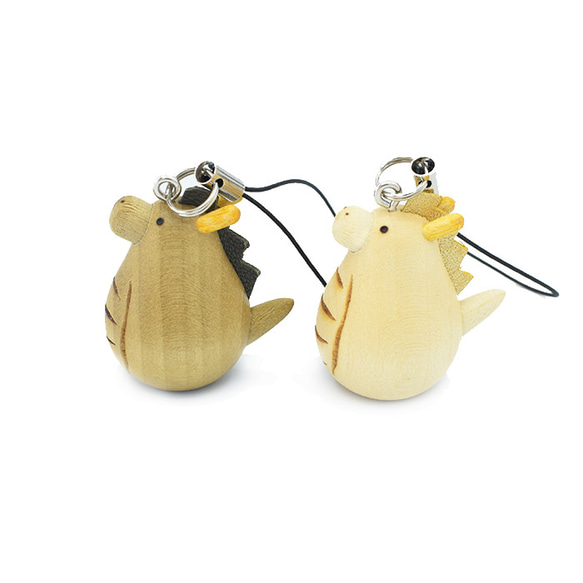 干支 寅 まる~い 木製ストラップ 辰【白たつ、緑たつ】干支 9枚目の画像