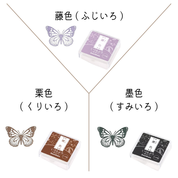 オリジナルBOX入り シヤチハタ いろもよう わらべ 福わけはんこセレクト 10色セット ミニ インク スタンプ台 6枚目の画像