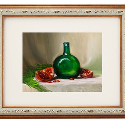油彩画　Pomegranate and Green Glass 3枚目の画像