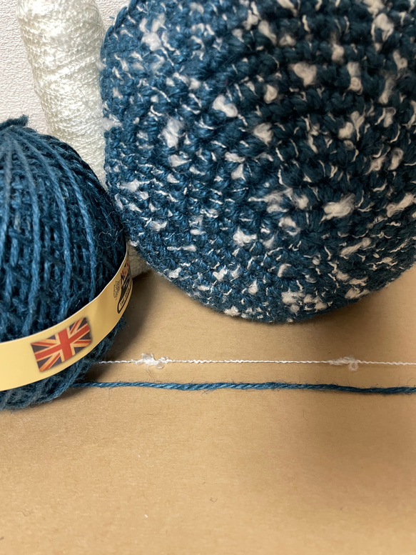 引き揃え糸のコロンと可愛いミニバッグ（ブルー） 3枚目の画像