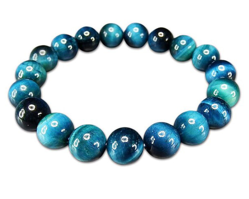 人気AA天然石マリンブルータイガーアイ約10mmブレスレット数珠