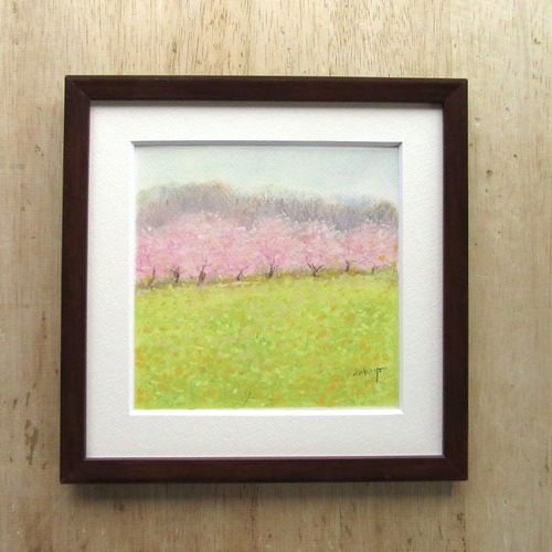 ビーチと木のパステル画 パステル画ヒーリングアート｜いのちのよろこび｜抽象画パステル