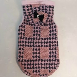 ピンクの千鳥格子のコート（4号サイズ） 1枚目の画像