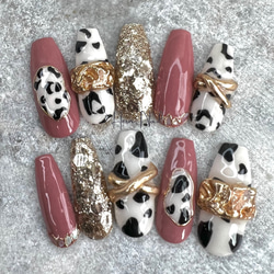 ネイルチップ　ヒョウ柄ネイル　アクセサリーネイル　リングネイル 18d8ec11a73209a7ac5eaaf58eedb1