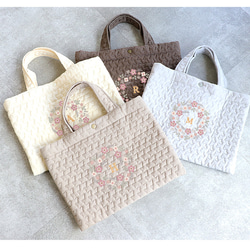 【NEW】 ヌビバッグ イブル バッグ キルティング トートバッグ キッズ 通学 イニシャル 刺繍 nb-bag-01 8枚目の画像