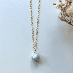 18K アコヤパール ネックレス ブルージルコン マリーエレーヌ