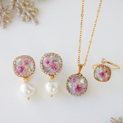 KAORU カオル ネックレスピアスリング3点セットゴールド18K