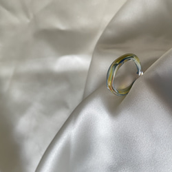 ニュアンス　リング　ガラスリング　指輪　耐熱ガラス　ハンドメイドアクセサリー 2枚目の画像