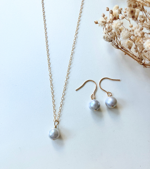 ゴールド＆パールのコンビネックレス、ピアスのセット 【公式通販】