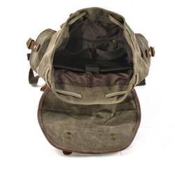 ヨーロッパとアメリカのレトロなバックパック蜜蝋キャンバストラベル登山バッグ*男女兼用* 5枚目の画像