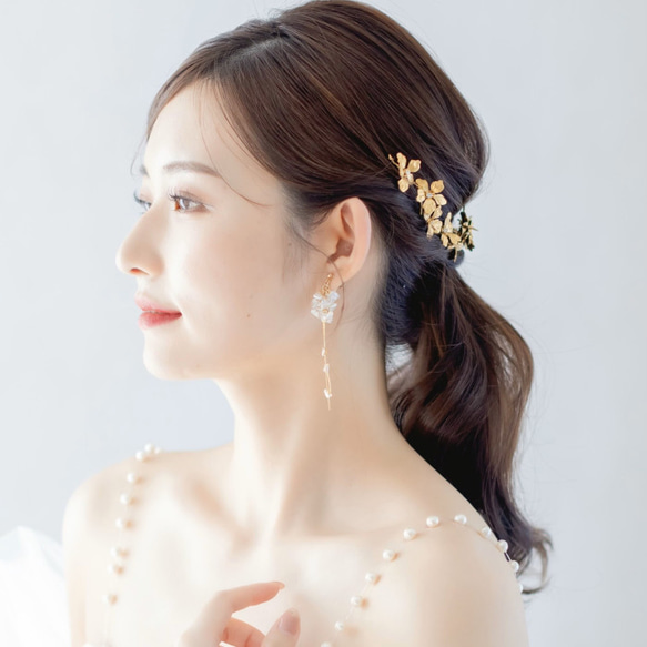 MA197 ヘッドドレス ブライダル ヘアアクセサリー リーフ カチューシャ ゴールド  結婚式 花嫁　 3枚目の画像