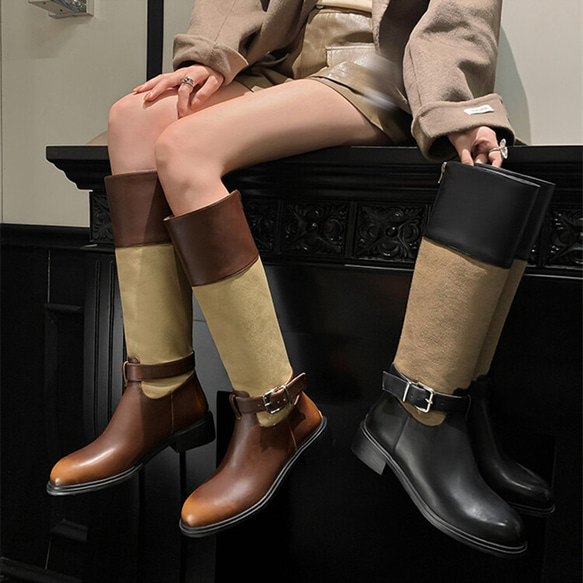 秋冬女式真皮鞋時尚鞋舒適靴子 22 公分-24.5 公分 2 色 #878⭐免運費⭐ 第1張的照片