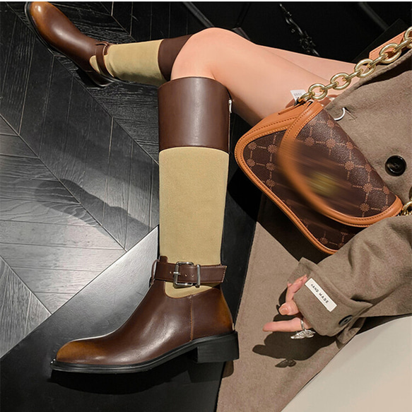 秋冬女式真皮鞋時尚鞋舒適靴子 22 公分-24.5 公分 2 色 #878⭐免運費⭐ 第6張的照片