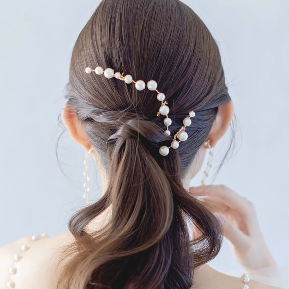 MA198 ヘッドドレス ブライダル ヘアアクセサリー リーフ カチューシャ ゴールド  結婚式 花嫁　 3枚目の画像