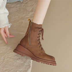 秋冬女式真皮鞋鞋舒適短靴低跟加毛內裡OK22cm~24.5cm#879⭐免運費⭐ 第5張的照片