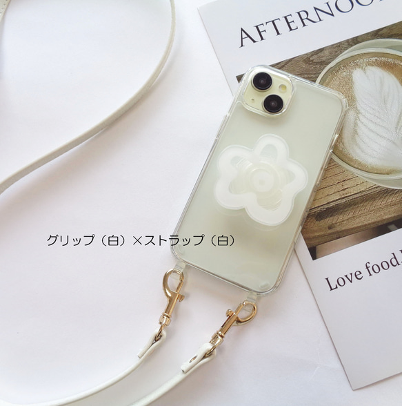 フラワーグリップ&レザー調ストラップ 色が選べる iphone スマホショルダー スマホグリップ 花 人気・おすすめ｜売れ筋商品・話題商品におすすめ コスパ重視 安心配送 国内発送・正規流通商品