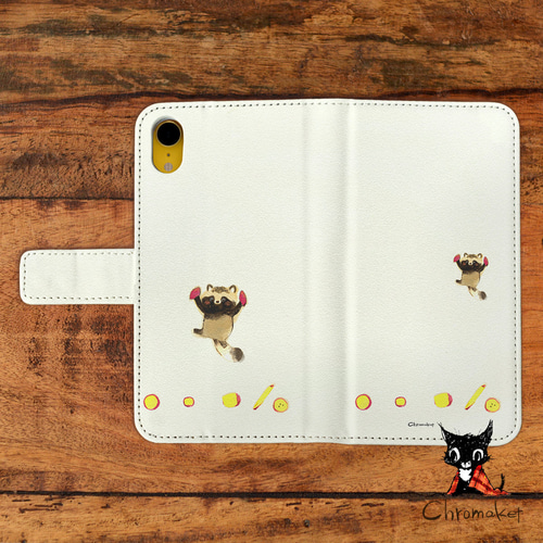 iPhoneケース 手帳型 サツマイモたぬきどん Android対応 スマホケース