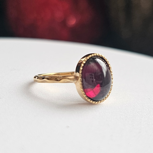 ロードライトガーネット 3.2ct ダイヤモンド プラチナ リング