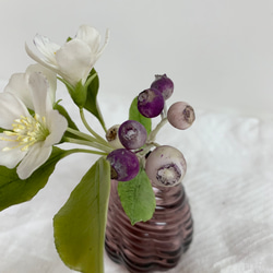 クレイの花(粘土).りんごの花とブルーベリー 4枚目の画像