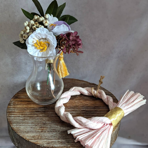 限定1セットのみ】リースにも♪アレンジメントにも♪迎春飾り3点  