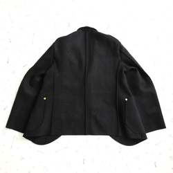 wool knit cut-off jacket * black * 第16張的照片