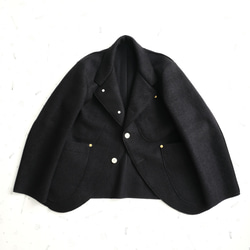 wool knit cut-off jacket * black * 第11張的照片