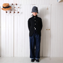 wool knit cut-off jacket * black * 第9張的照片