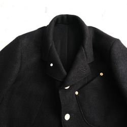 wool knit cut-off jacket * black * 第13張的照片