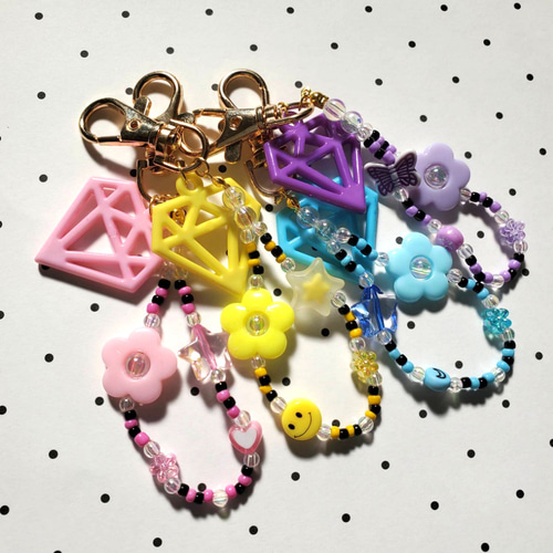 カラフルPOP♡ビーズキーホルダー～ビビッドカラーver～ キーホルダー