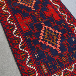 142x90cmトライバルラグ ヴィンテージラグ 手織り ペルシャ絨毯