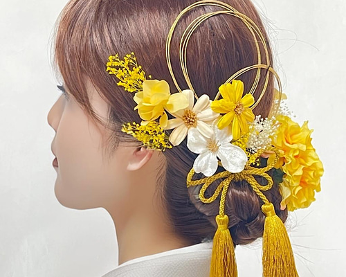 水色×イエロー　髪飾り　ヘッドドレス 00e11deaa90fd21dabe5370c8c987f